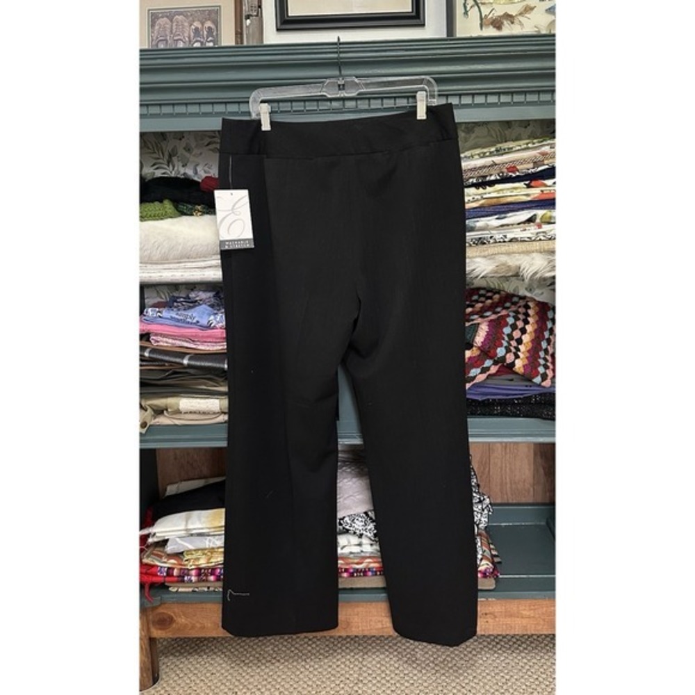Emma James Womens Slacks Pin Stripe Black Straight Leg Size 14 NWT